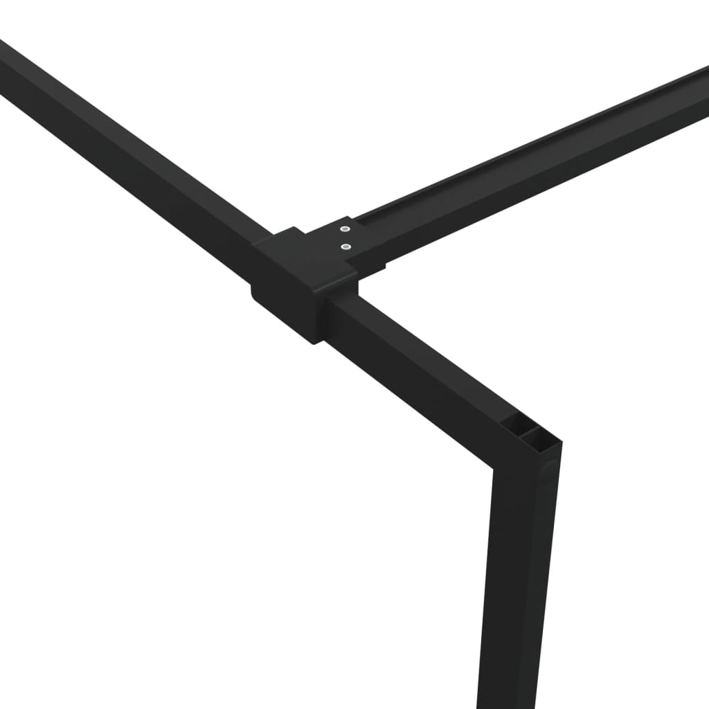 Dusjvegg svart 115x195 cm halvfrostet ESG-glass