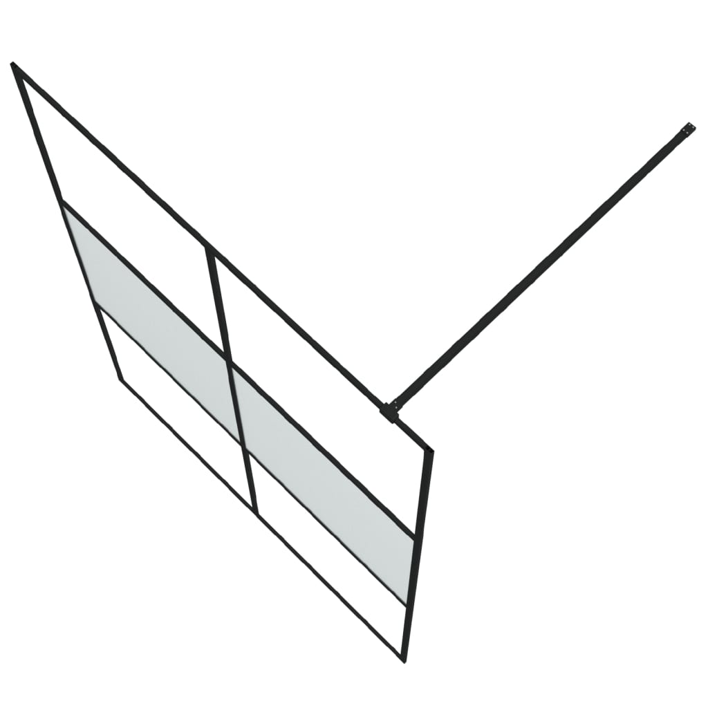Dusjvegg svart 140x195 cm halvfrostet ESG-glass