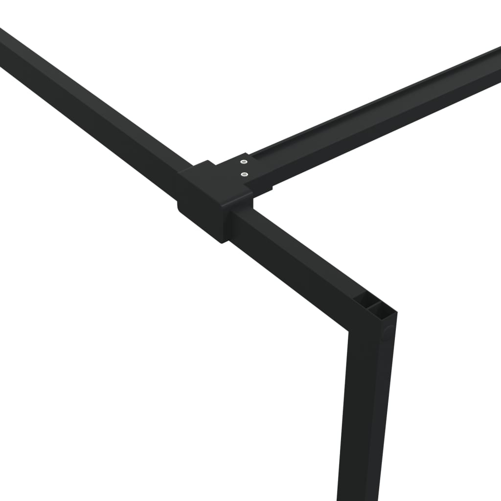 Dusjvegg svart 140x195 cm halvfrostet ESG-glass