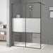 Dusjvegg svart 140x195 cm halvfrostet ESG-glass