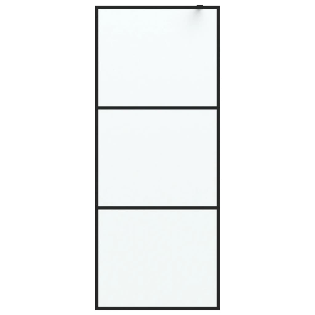 Dusjvegg svart 80x195 cm halvfrostet ESG-glass