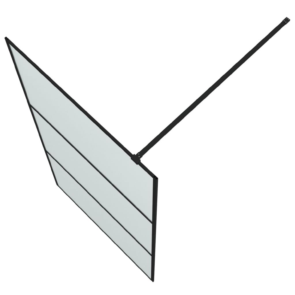 Dusjvegg svart 100x195 cm frostet ESG-glass