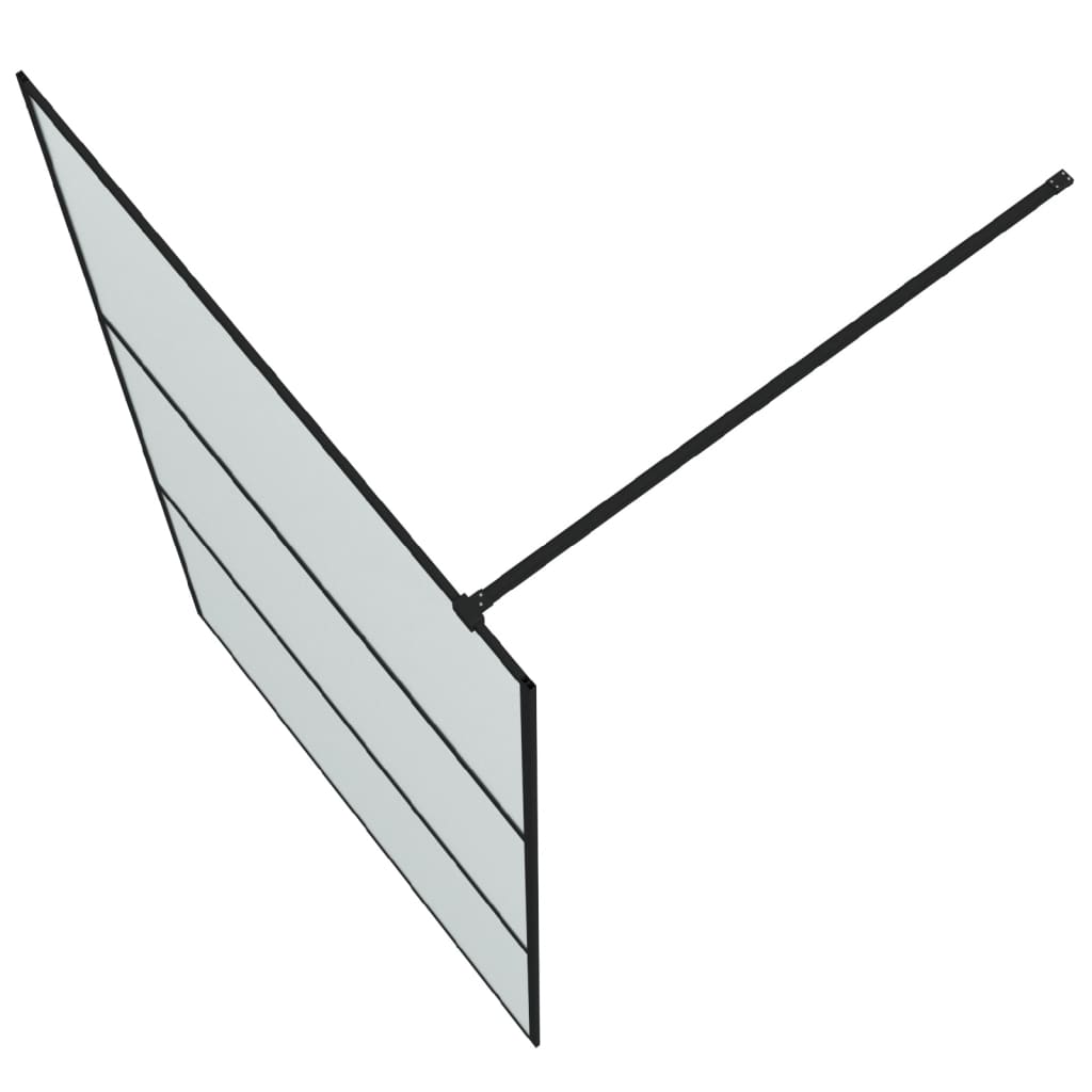 Dusjvegg svart 115x195 cm frostet ESG-glass