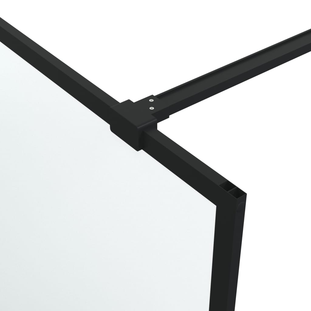 Dusjvegg svart 115x195 cm frostet ESG-glass