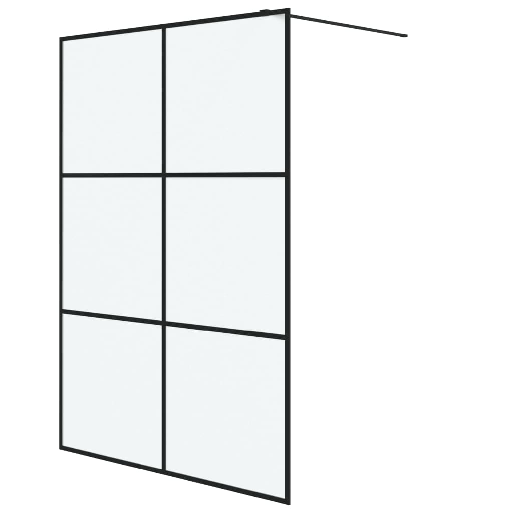 Dusjvegg svart 140x195 cm frostet ESG-glass