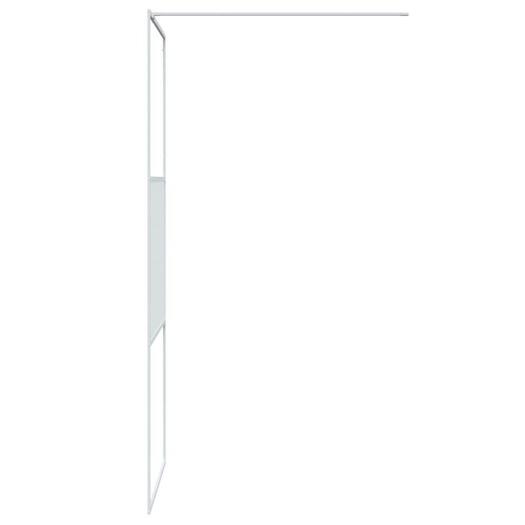 Dusjvegg hvit 80x195 cm klart ESG-glass