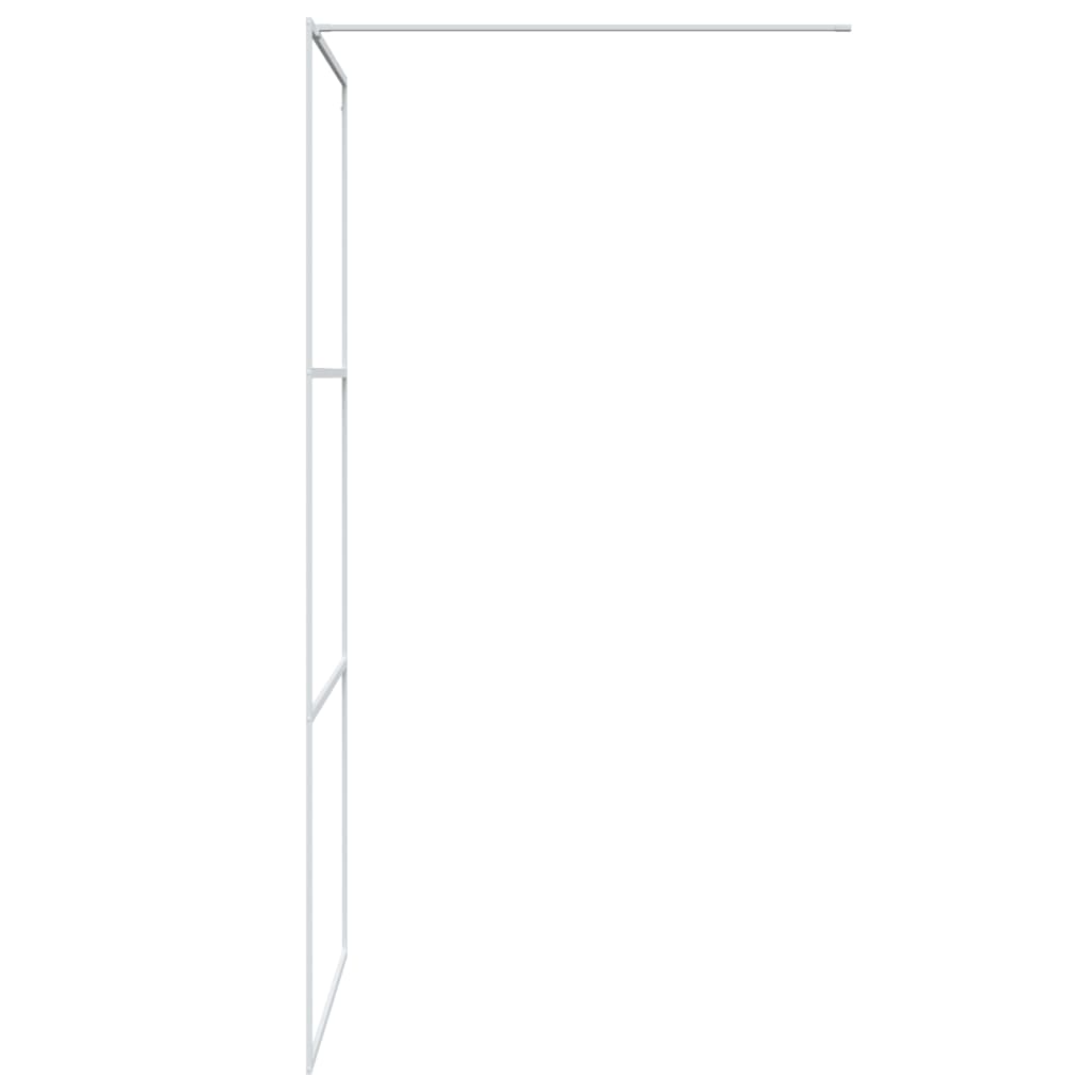 Dusjvegg hvit 90x195 cm klart ESG-glass