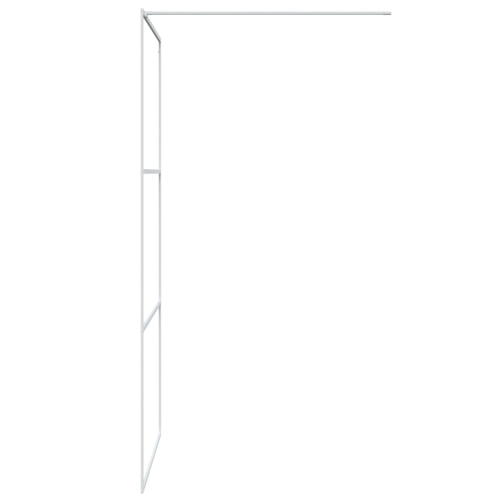 Dusjvegg hvit 100x195 cm klart ESG-glass