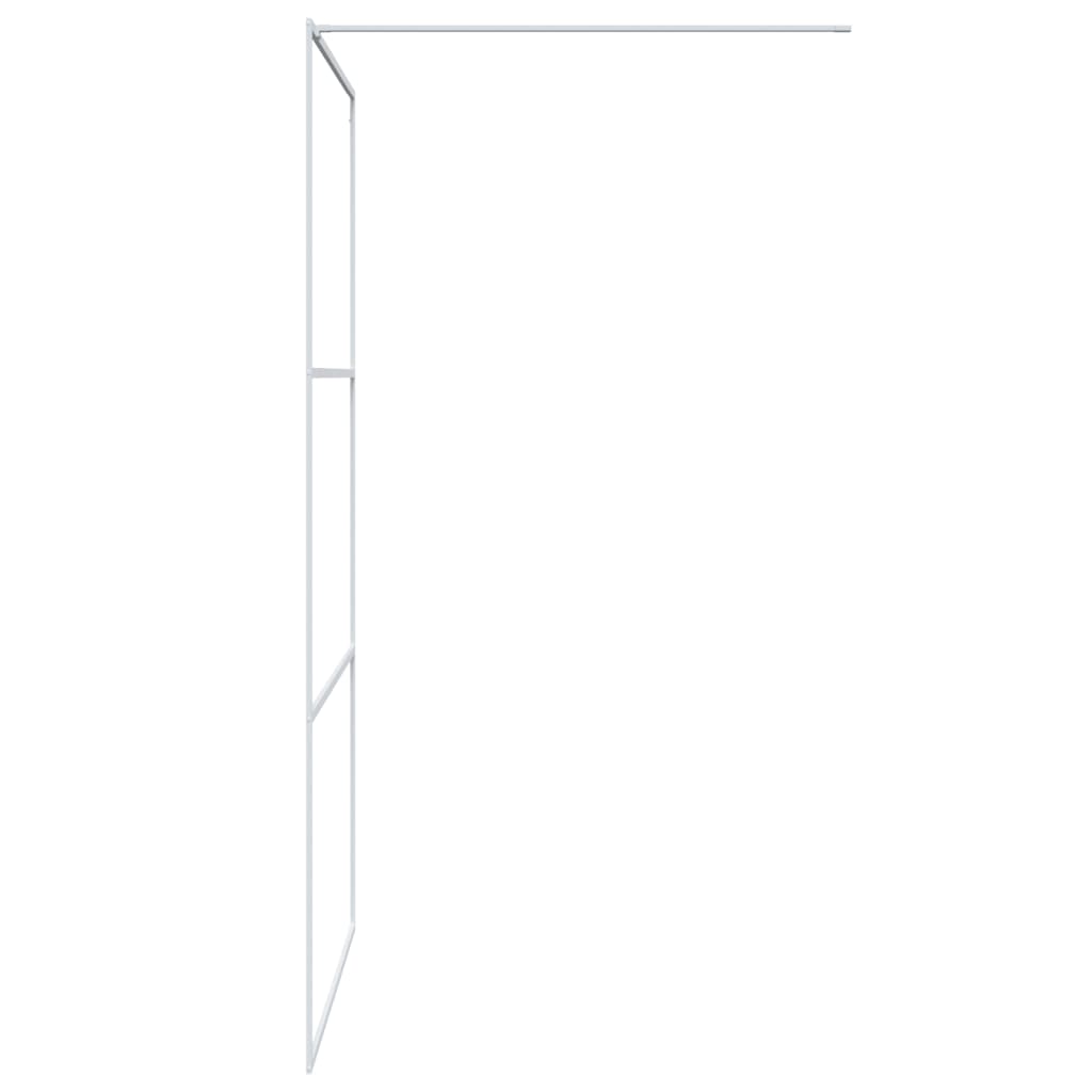 Dusjvegg hvit 115x195 cm klart ESG-glass