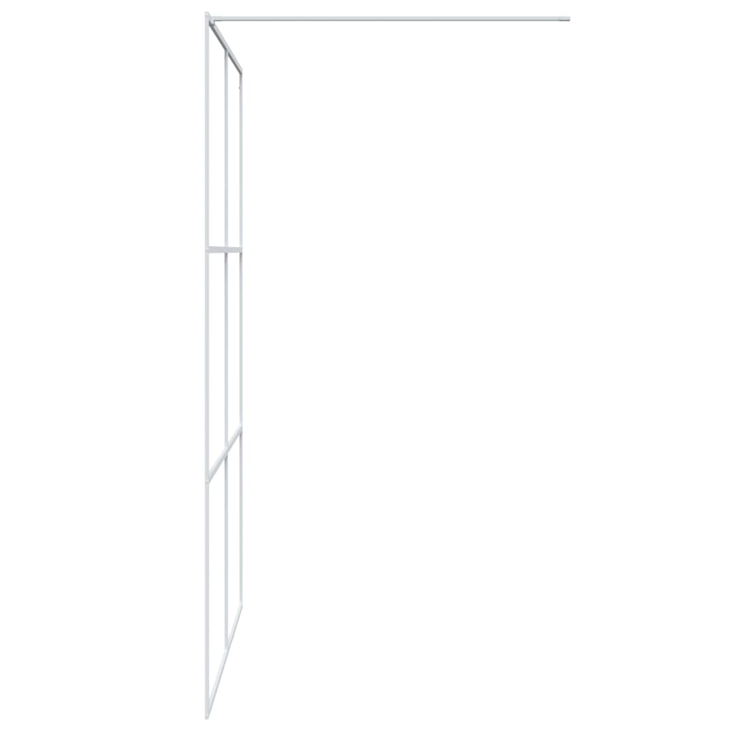 Dusjvegg hvit 140x195 cm klart ESG-glass