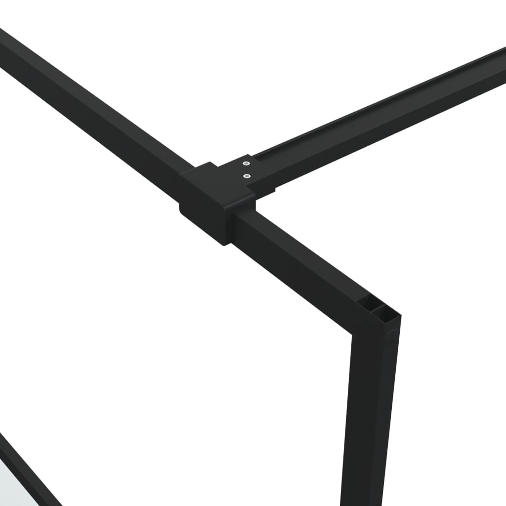 Dusjvegg svart 80x195 cm halvfrostet ESG-glass