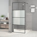 Dusjvegg svart 90x195 cm halvfrostet ESG-glass
