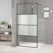 Dusjvegg svart 100x195 cm halvfrostet ESG-glass