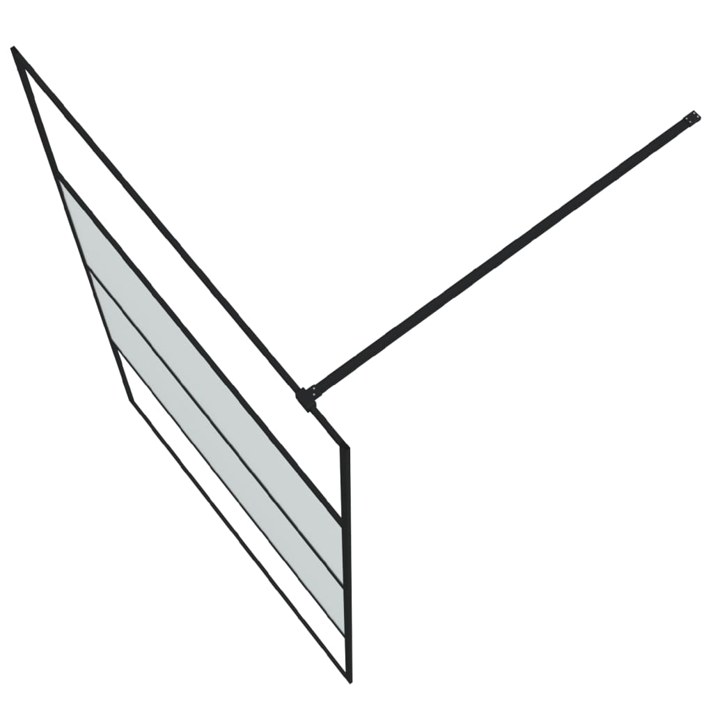 Dusjvegg svart 115x195 cm halvfrostet ESG-glass