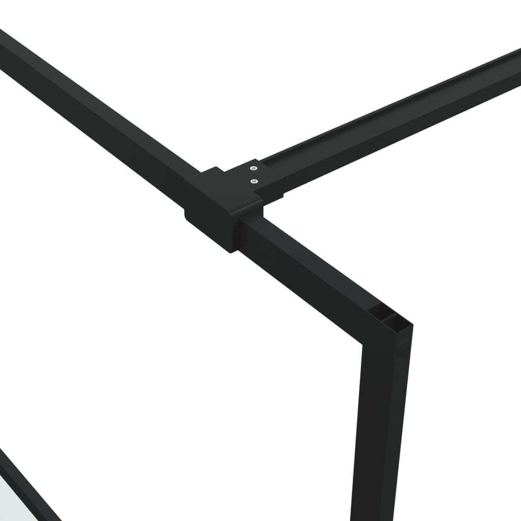 Dusjvegg svart 115x195 cm halvfrostet ESG-glass