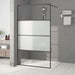 Dusjvegg svart 115x195 cm halvfrostet ESG-glass