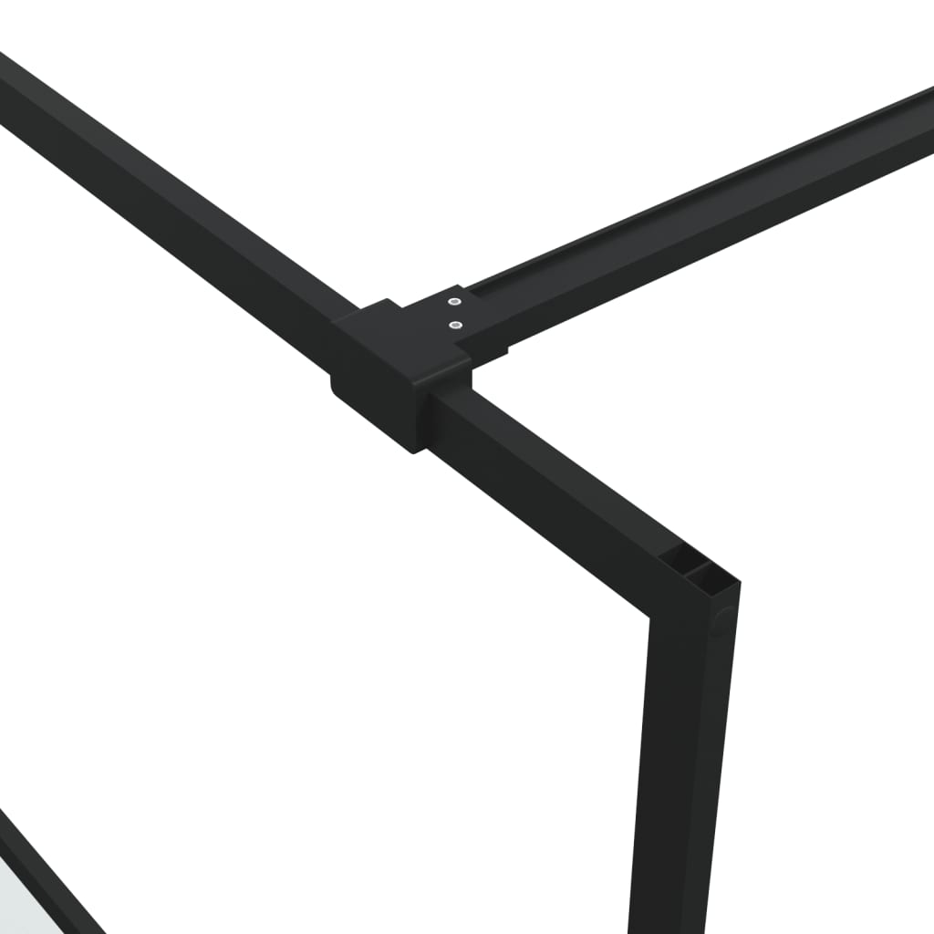 Dusjvegg svart 140x195 cm halvfrostet ESG-glass