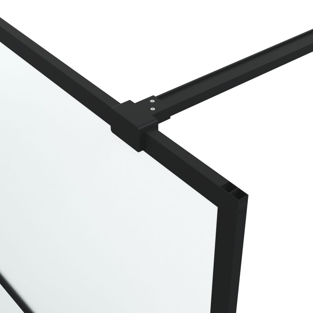 Dusjvegg svart 80x195 cm halvfrostet ESG-glass