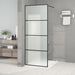 Dusjvegg svart 80x195 cm halvfrostet ESG-glass
