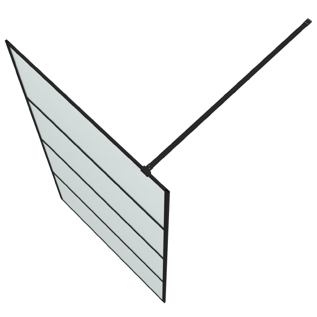 Dusjvegg svart 100x195 cm frostet ESG-glass