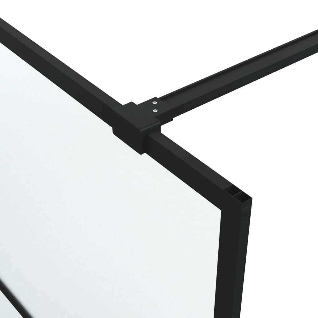 Dusjvegg svart 100x195 cm frostet ESG-glass