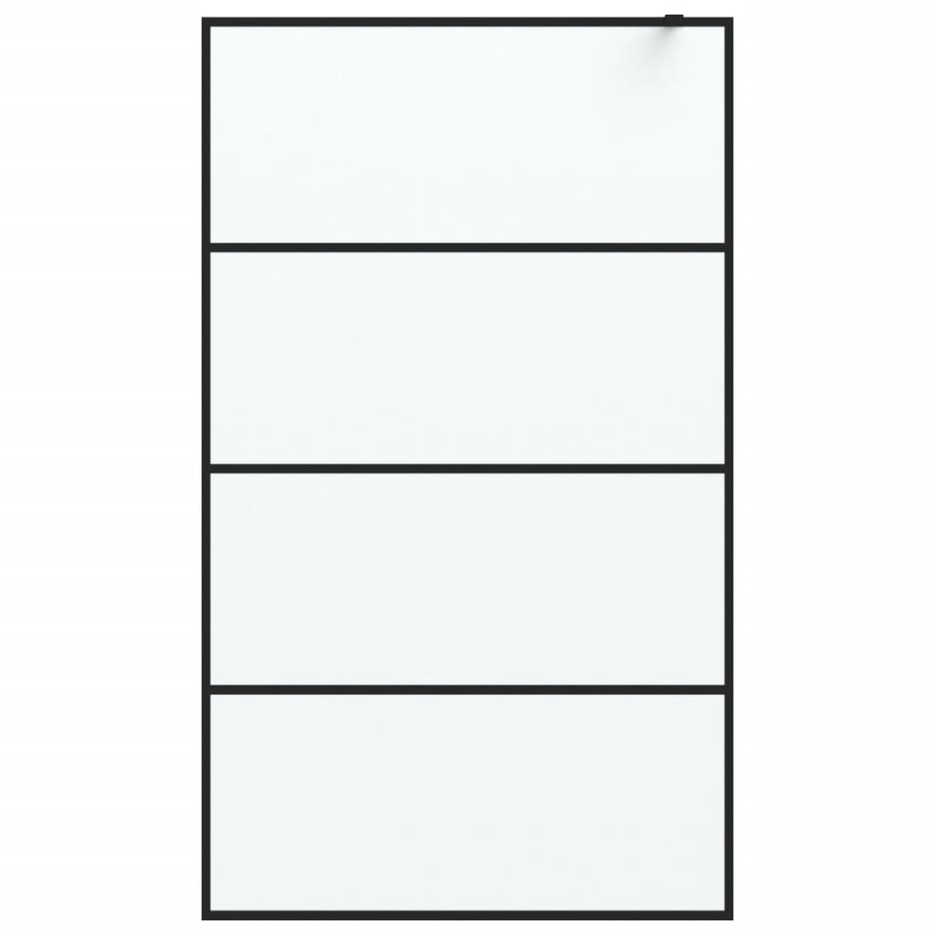 Dusjvegg svart 115x195 cm frostet ESG-glass