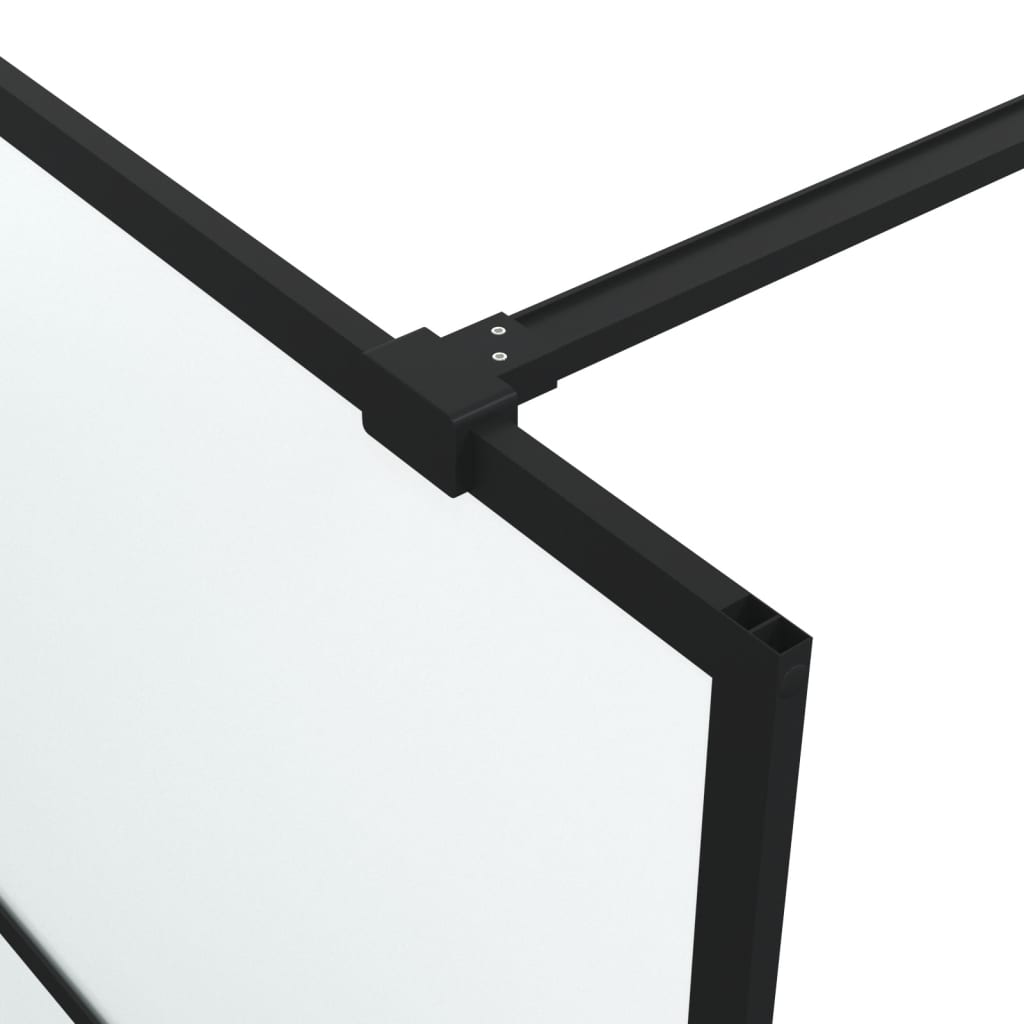 Dusjvegg svart 115x195 cm frostet ESG-glass