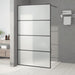 Dusjvegg svart 115x195 cm frostet ESG-glass