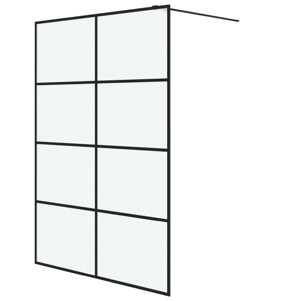 Dusjvegg svart 140x195 cm frostet ESG-glass