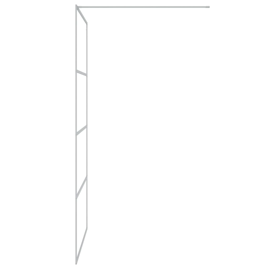 Dusjvegg sølv 115x195 cm klart ESG-glass