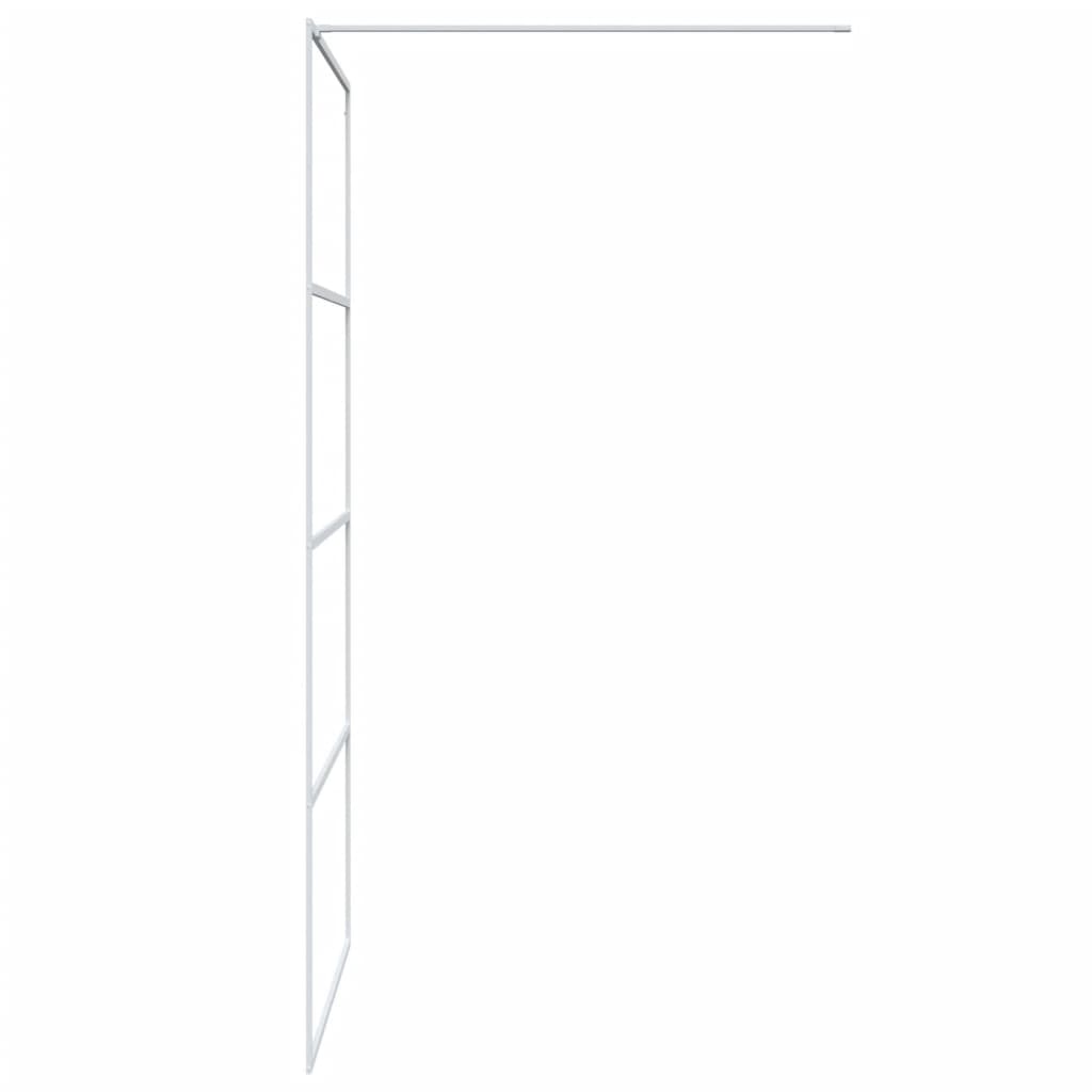 Dusjvegg hvit 100x195 cm klart ESG-glass