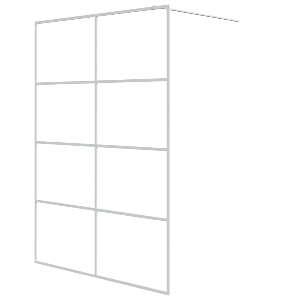 Dusjvegg hvit 140x195 cm klart ESG-glass