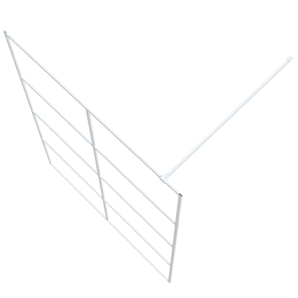 Dusjvegg hvit 140x195 cm klart ESG-glass