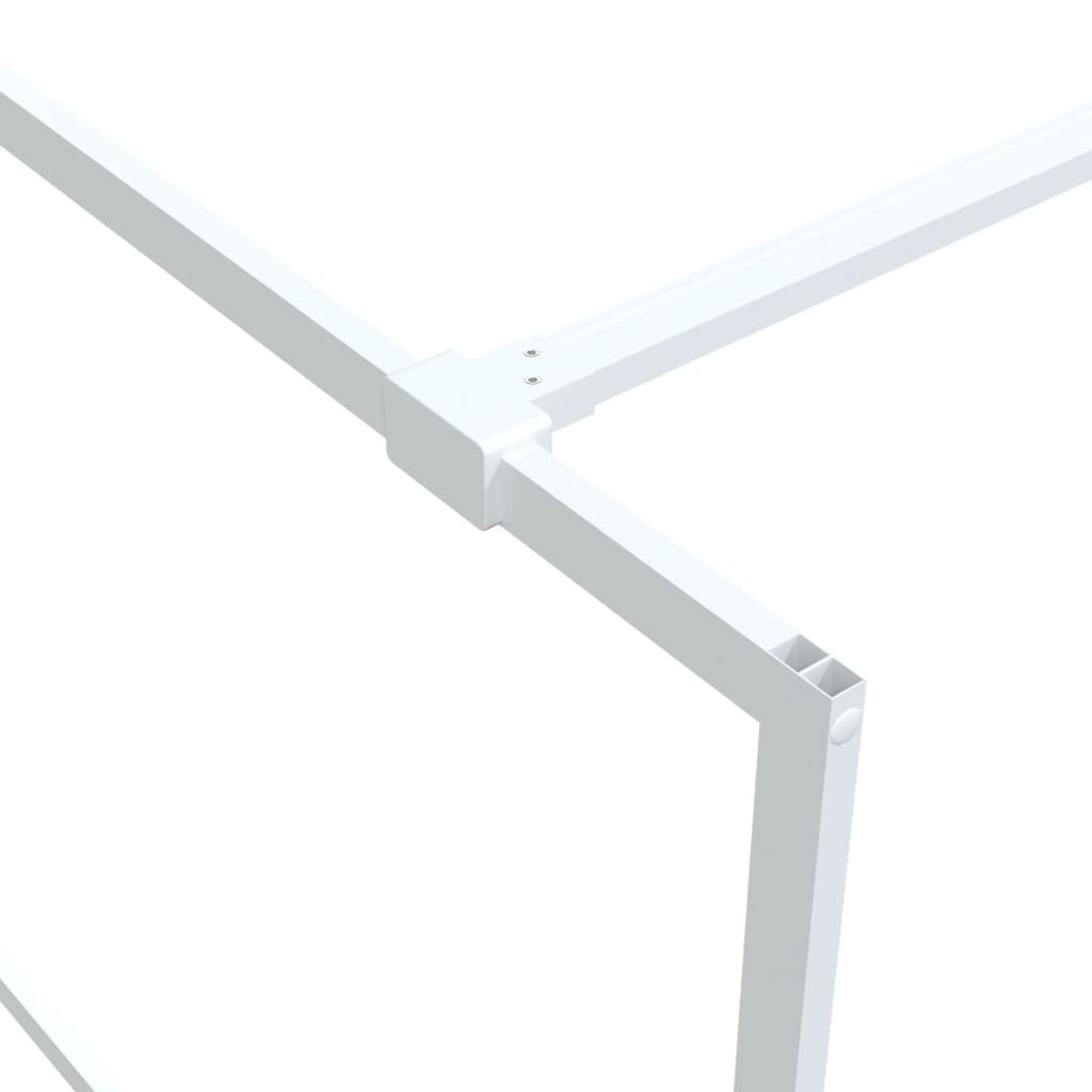 Dusjvegg hvit 140x195 cm klart ESG-glass