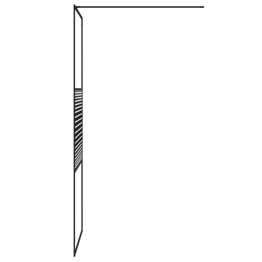 Dusjvegg svart 80x195 cm klart ESG-glass