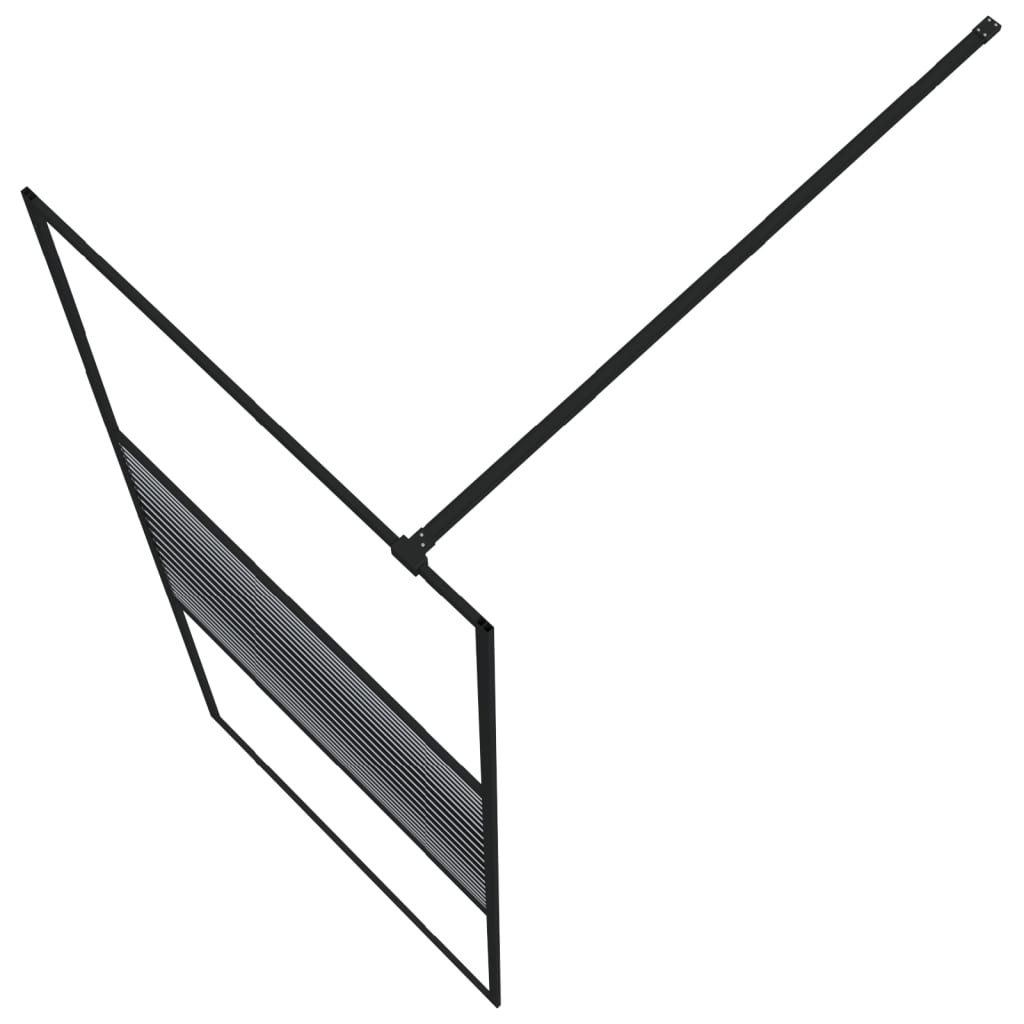 Dusjvegg svart 80x195 cm klart ESG-glass