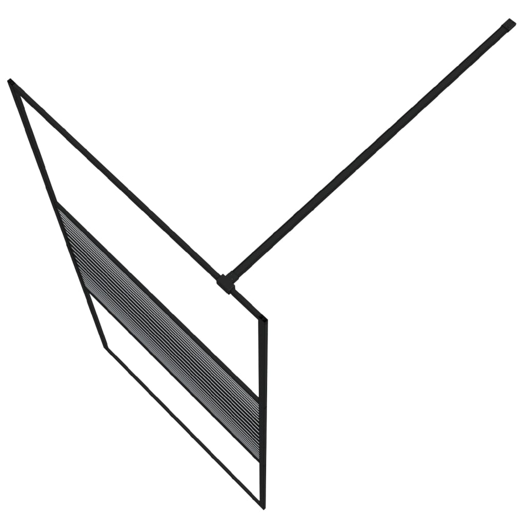 Dusjvegg svart 90x195 cm klart ESG-glass