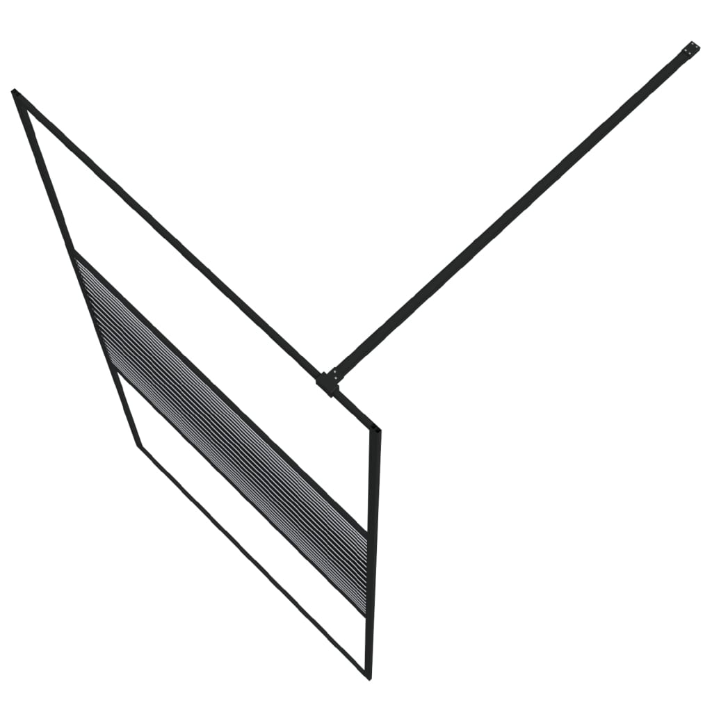 Dusjvegg svart 100x195 cm klart ESG-glass