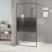 Dusjvegg svart 100x195 cm klart ESG-glass