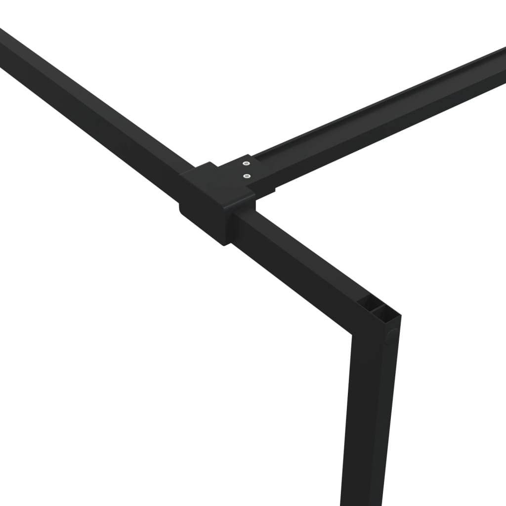 Dusjvegg svart 115x195 cm klart ESG-glass