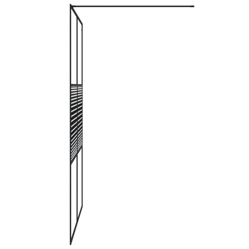Dusjvegg svart 140x195 cm klart ESG-glass