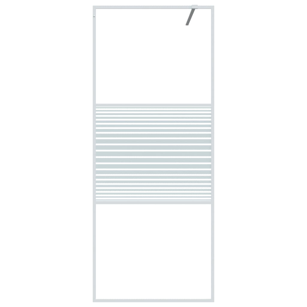 Dusjvegg hvit 80x195 cm klart ESG-glass