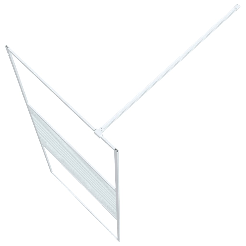 Dusjvegg hvit 80x195 cm klart ESG-glass