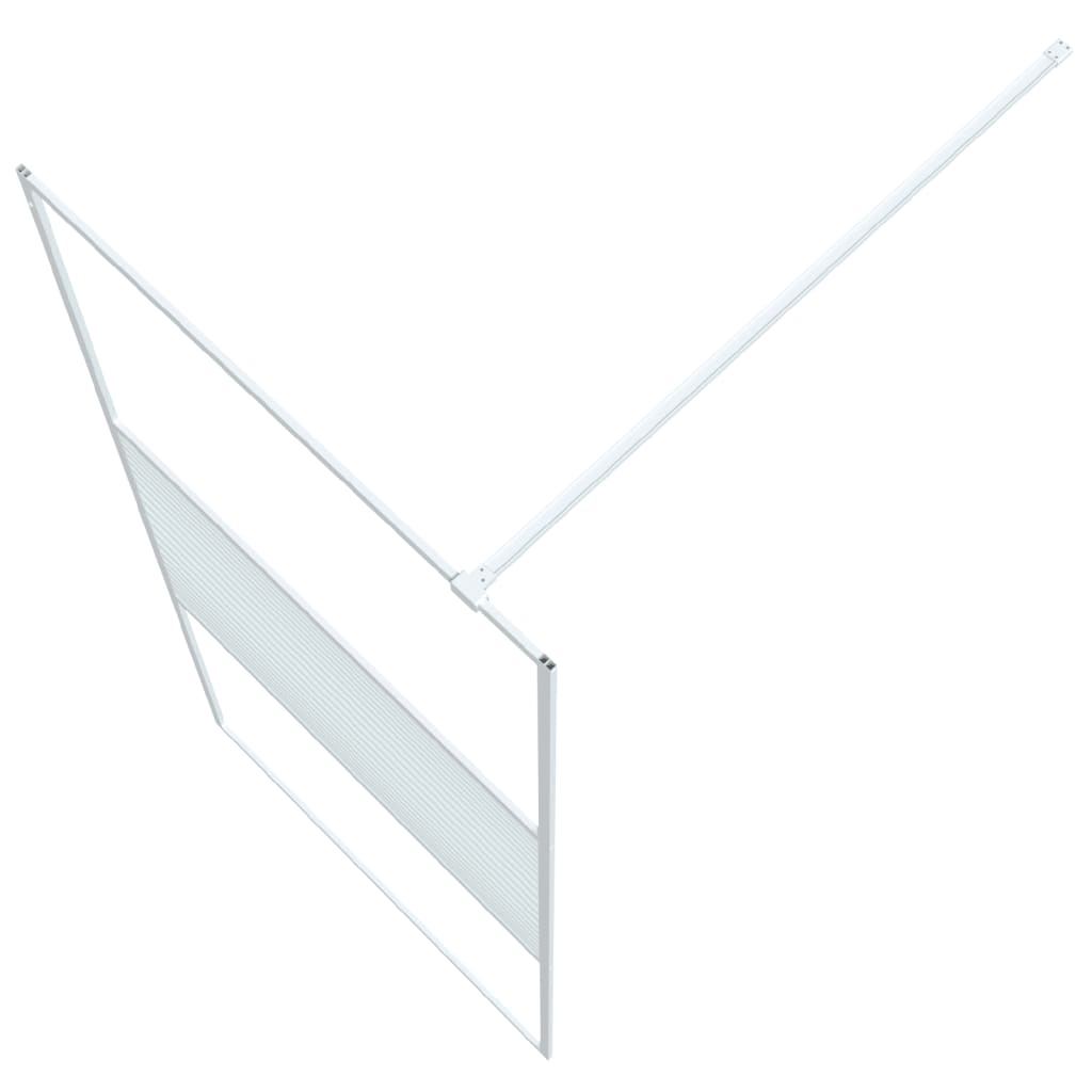 Dusjvegg hvit 90x195 cm klart ESG-glass