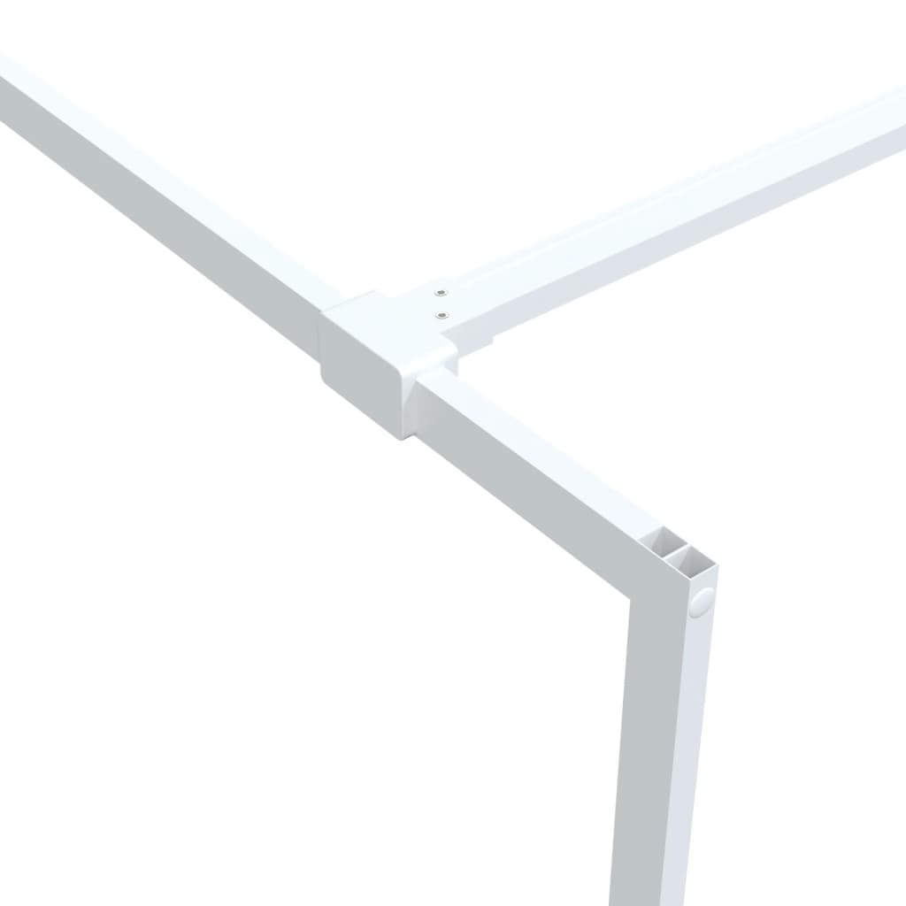 Dusjvegg hvit 90x195 cm klart ESG-glass