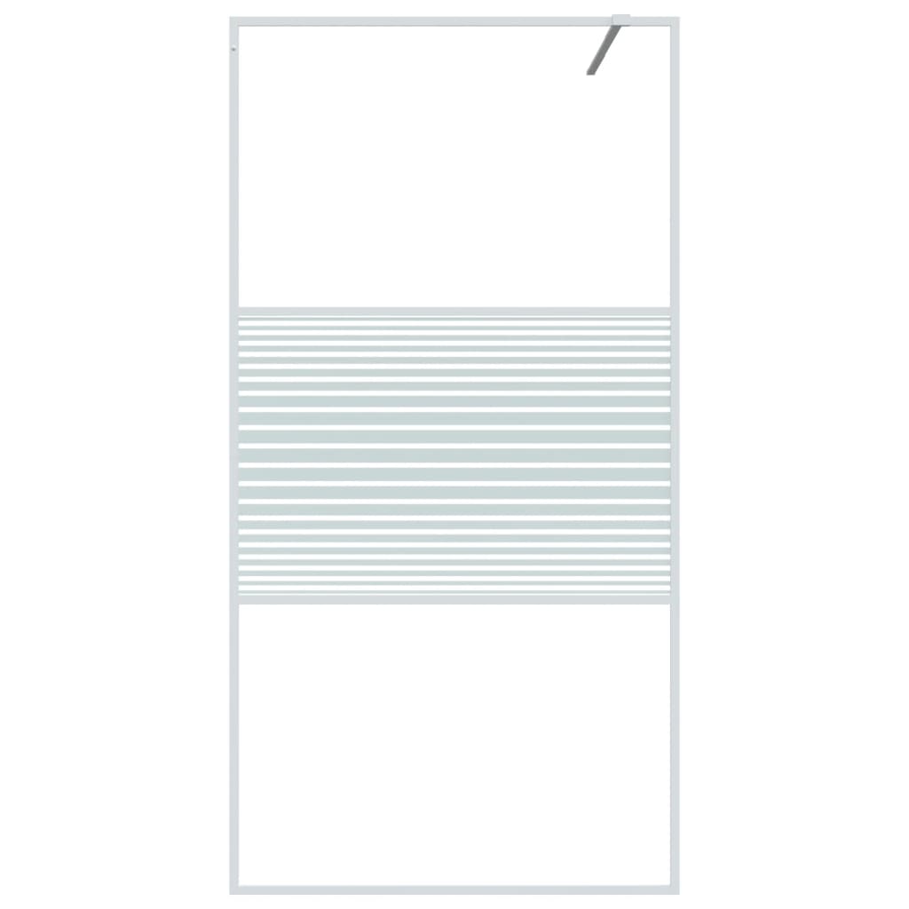 Dusjvegg hvit 100x195 cm klart ESG-glass