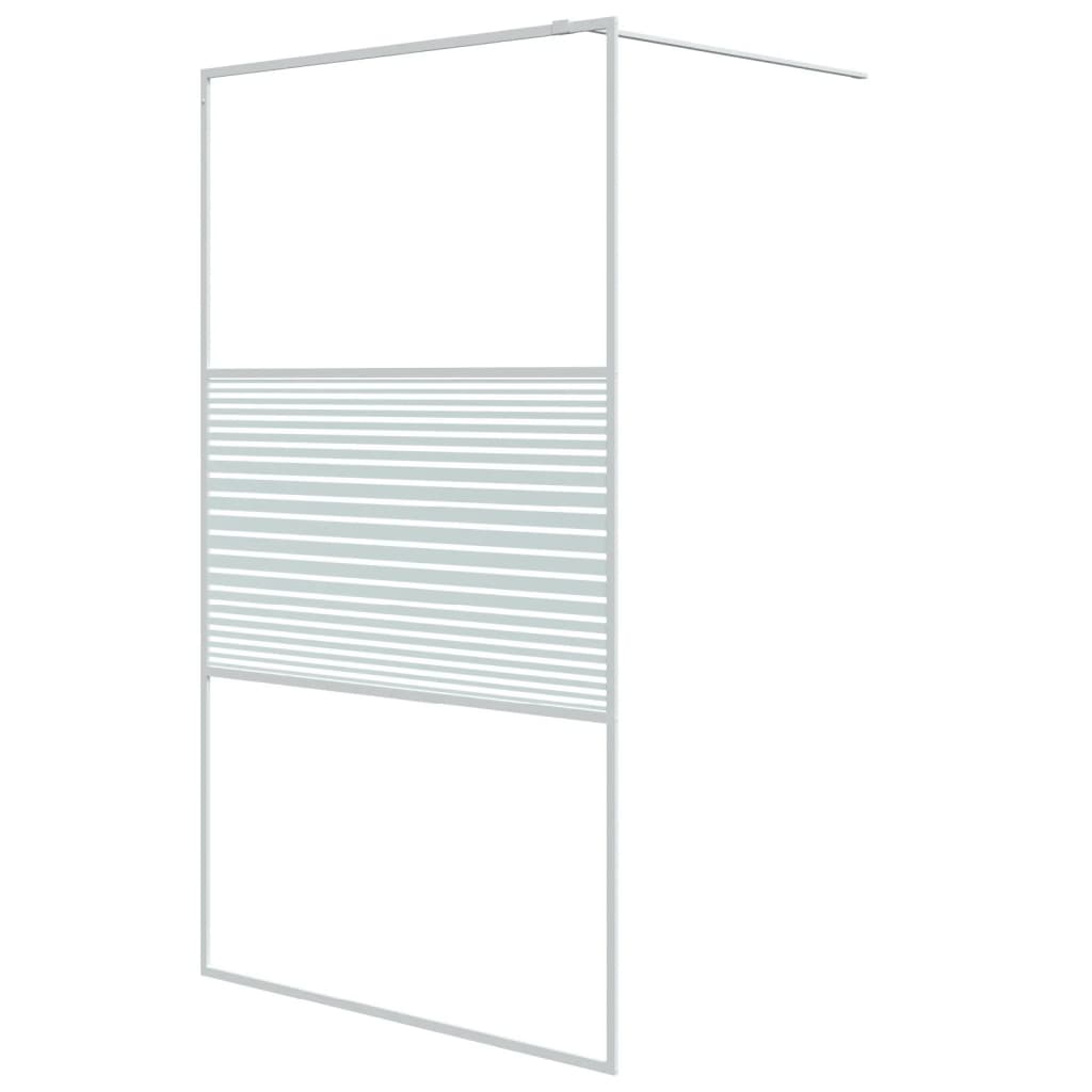 Dusjvegg hvit 115x195 cm klart ESG-glass