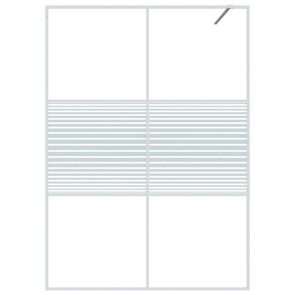 Dusjvegg hvit 140x195 cm klart ESG-glass