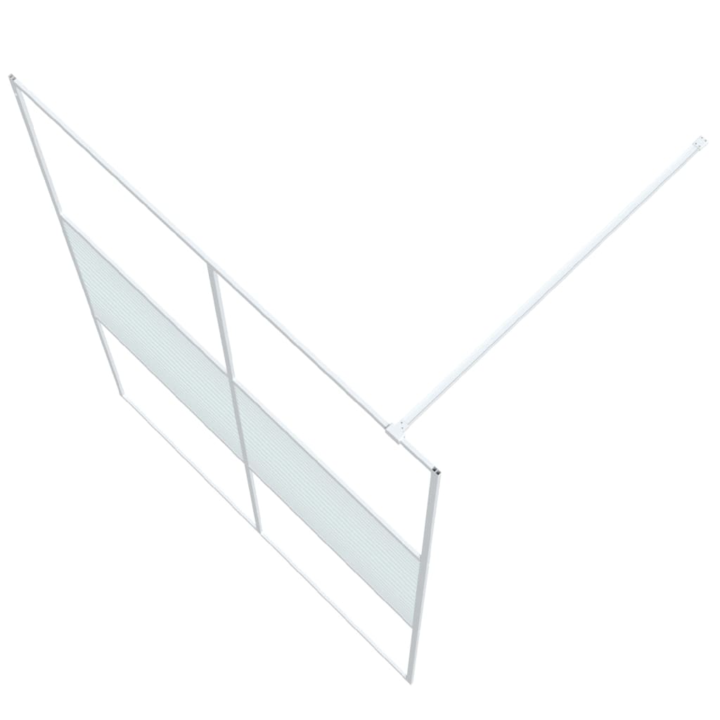 Dusjvegg hvit 140x195 cm klart ESG-glass