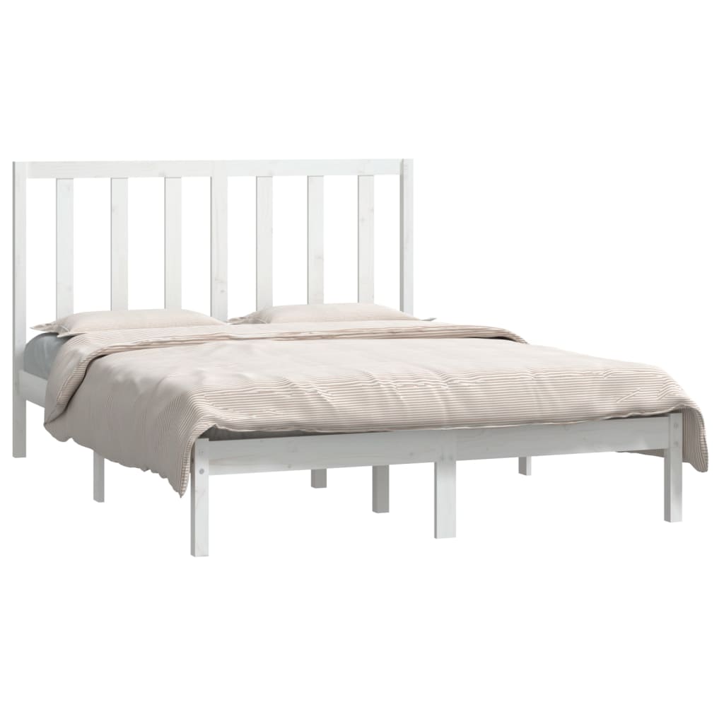 Sengeramme uten madrass hvit 140x190 cm heltre furu
